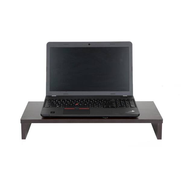 Aothia | Laptop Stand Riser, Solid Wood Desktop Stands for Laptop Computer Black / Single-Flat