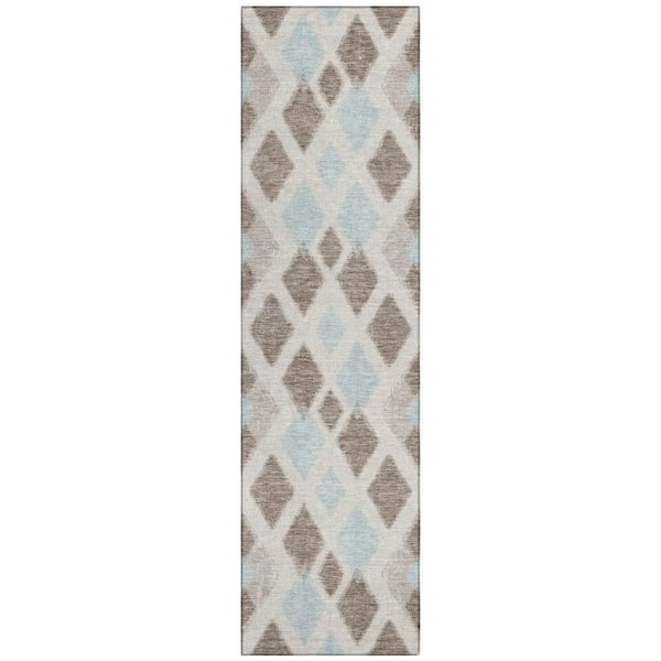 Chantille Machine Washable Indoor/Outdoor Abstract ACN3021 Mocha 2 ft. x 7 ft. Runner Rug