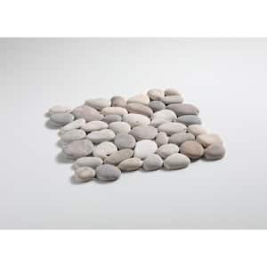 Classic Pebble Tile Grey/White/Tan/Natural 11-1/4 in. x 11-1/4 in. x 9.5mm Mesh-Mounted Mosaic Tile (9.61 sq. ft./case)