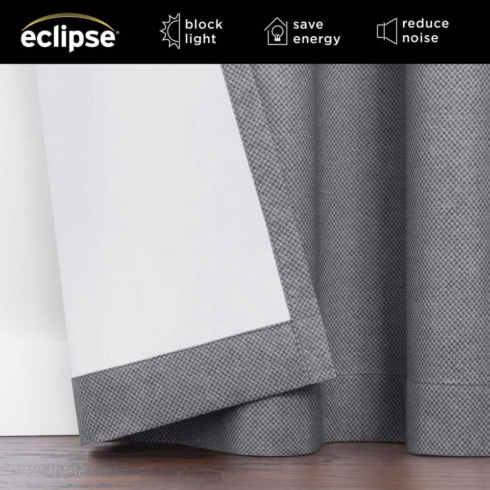 Larissa Dark Gray 84" Polyester Blackout Grommet Curtain Panel