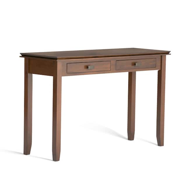 Simpli Home Artisan Solid Wood 46 in. Wide Contemporary Console Sofa Table in Medium Auburn Brown