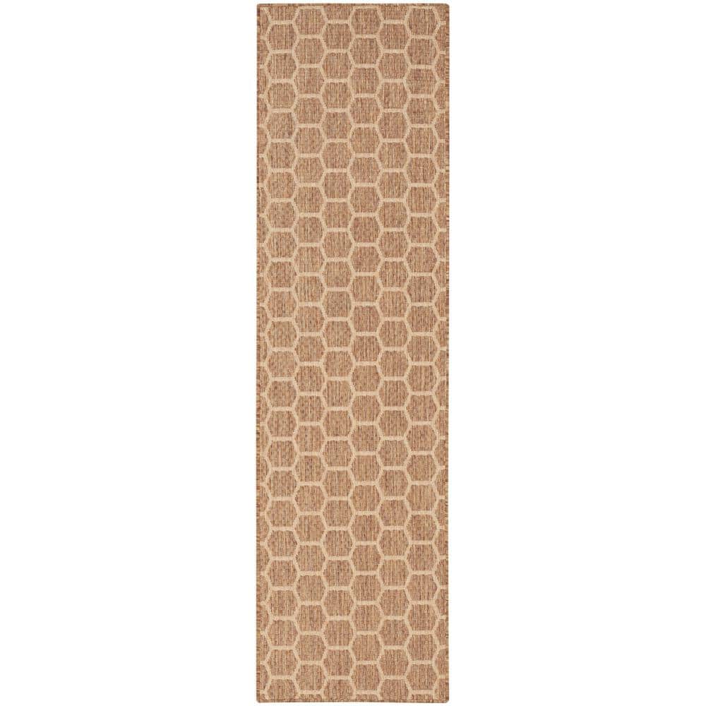 Natural Geometric Flat Woven Reversible Runner Rug 2' x 6'