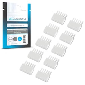 6-Pin To Cut-End Connector for Philips Hue Lightstrip Plus (Solder-On) (10-Pack, White - Micro 6-Pin V4)