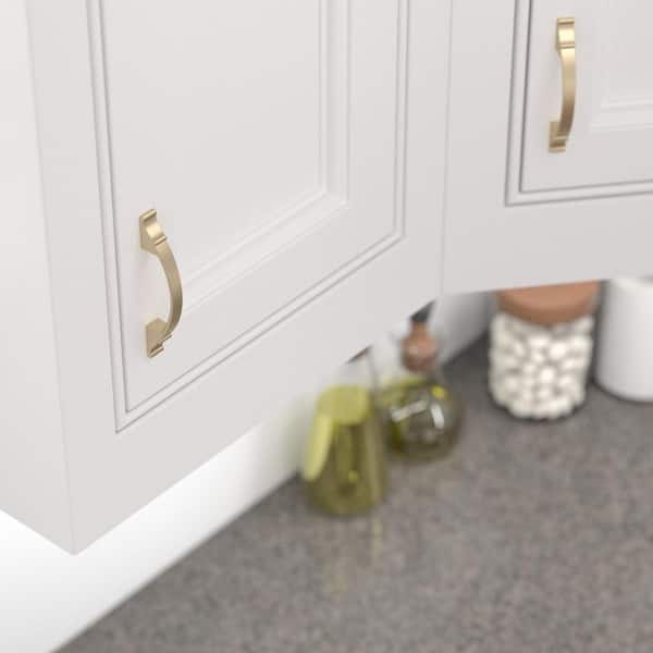 Teramo Collection 3 in. or 3-3/4 in. (76 mm or 96 mm) Vintage Satin Brass Cabinet Arch Pull