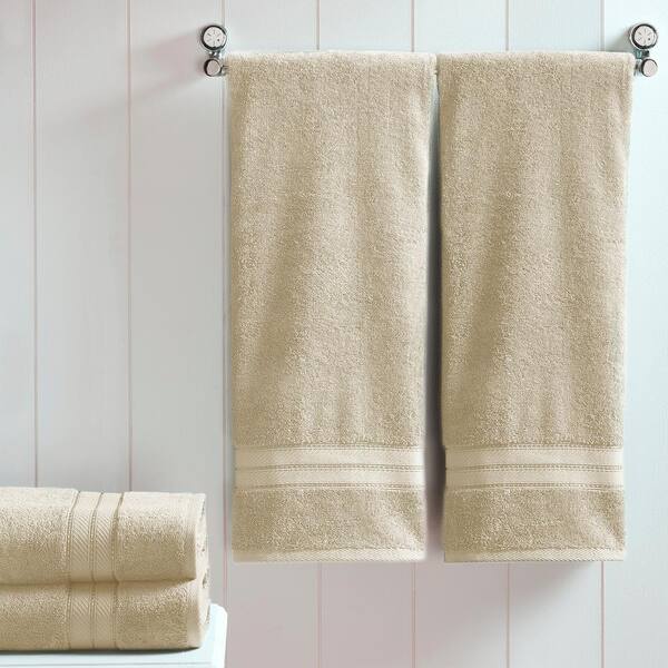 MODERN THREADS Spunloft 4 Pack Sand Solid Cotton Bath Towel Set