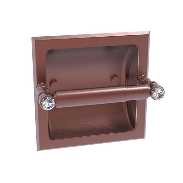 Carolina Crystal Collection Free Standing Euro Style Toilet Paper Holder - Satin Nickel - Allied Brass