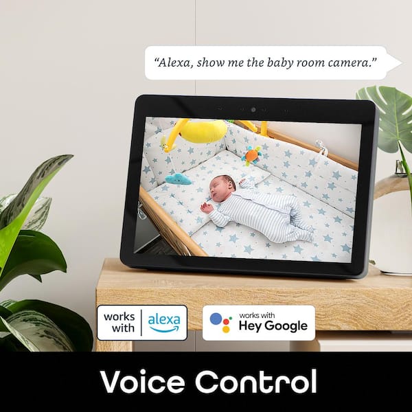 Geeni Vision 2K Wired Plug-In Indoor Smart Security Camera, Flexible Stem, Night Vision, Two-Way Talk, Live View, White