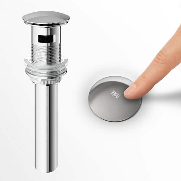 Bathroom Sink Pop-Up Drain 1-3/4 with Overflow in Chrome