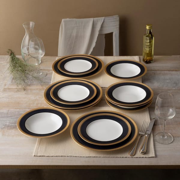 Noritake Odessa Cobalt Gold 12-Piece (Gold) Bone China Dinnerware
