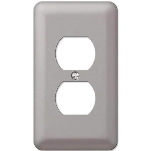 Declan 1-Gang Smooth Pewter Duplex Steel Wall Plate