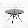 Anmutig 48" Black Round Metal Outdoor Dining Table