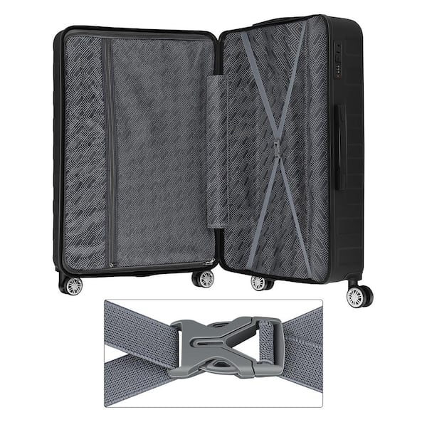 Skyline Softside Checked Spinner 5pc Luggage Set - Black