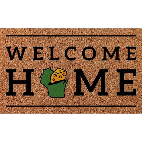 Shades of Green Pattern Printed Coir Mat floor mats and door mats