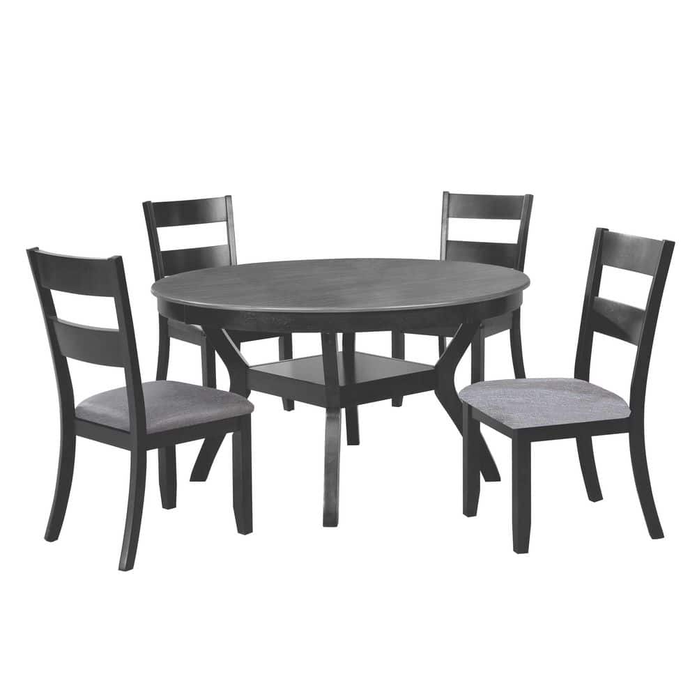 Harrisburg Tobey Compact Round Dining Set - Grey 5-Piece Set