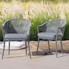 Nuu Garden Aluminum and Woven Rope Outdoor Arm Dining Chair with Removable  Beige Cushions (2-Pack) DW101-02KF - The Home Depot