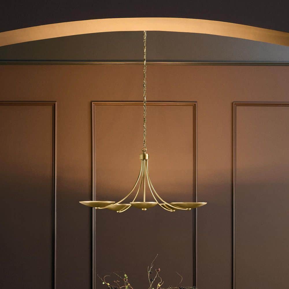 Palmela 40 in. 5-Light Chandelier in Lacquered Brass price history on PriceWatchPro