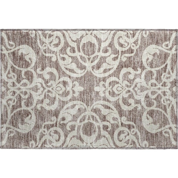 Mayfield Premium Machine Washable Abstract AMF973 Taupe 2 ft. x 3 ft. Area Rug
