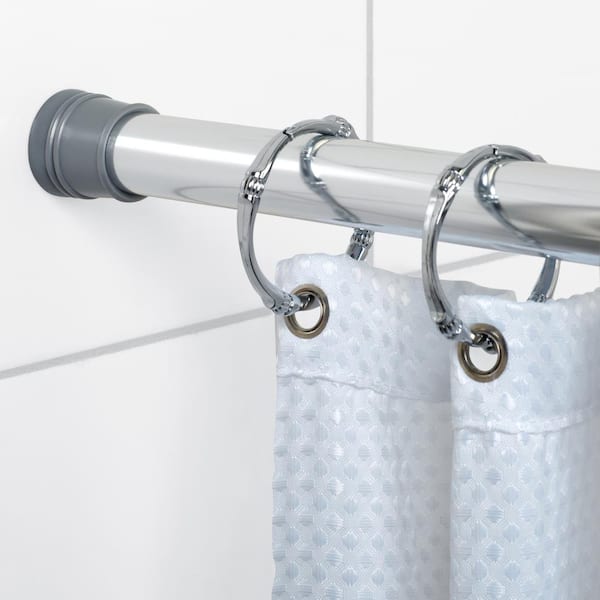 NeverRust 27 in. to 40 in. Aluminum Adjustable Tension Stall Shower Rod in Chrome