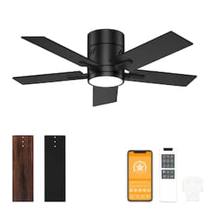 42 in. Integrated LED Indoor/Covered Outdoor Black Ceiling Fan with Light Kit and Remote Control