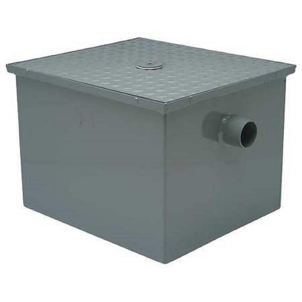 Zurn 11 in. x 11 in. Steel Grease Trap with 2 in. No-Hub Inlet, Gray -  GT2700-07-2NH