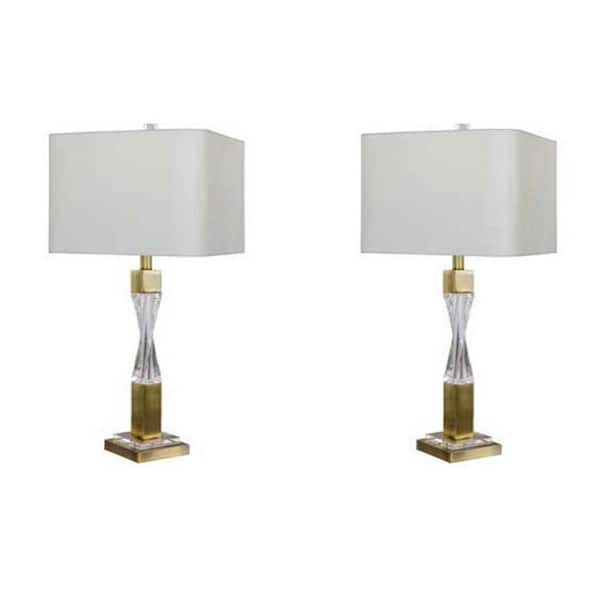 Fangio Lighting Martin Richard 30 in. Antique Brass Table Lamp (2-Pack)