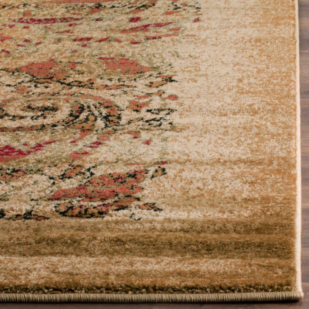 Beige and Multicolor Paisley Medium Pile Area Rug 6' x 9'