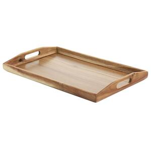 Groveland 18.5 in. x 11.8 in. x 2 in. Acacia Wood Tray with Handles