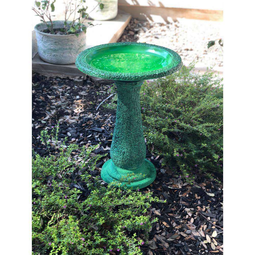 Buy 24 in. H x 18 in. W Endura Clay 2Shade Green Bird Bath Online at