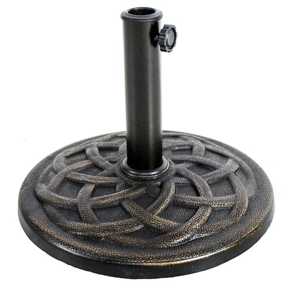 Cast Stone Patio Umbrella Base in Bronze