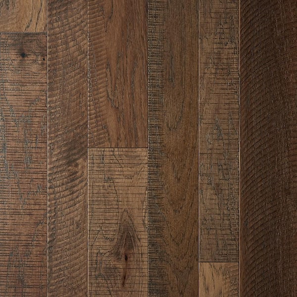 Malibu Wide Plank Take Home Sample - Chestnut Hickory Tongue & Groove Wire Brushed Engineered Hardwood Flooring - 6 in. Wide x 7 in. L