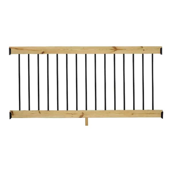 6 ft. Southern Yellow Pine Rail Kit with Aluminum Round Balusters