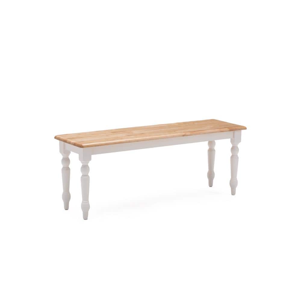 Windsor Cream/Natural Backless Dining Bench 47in. Wide-Seats 2