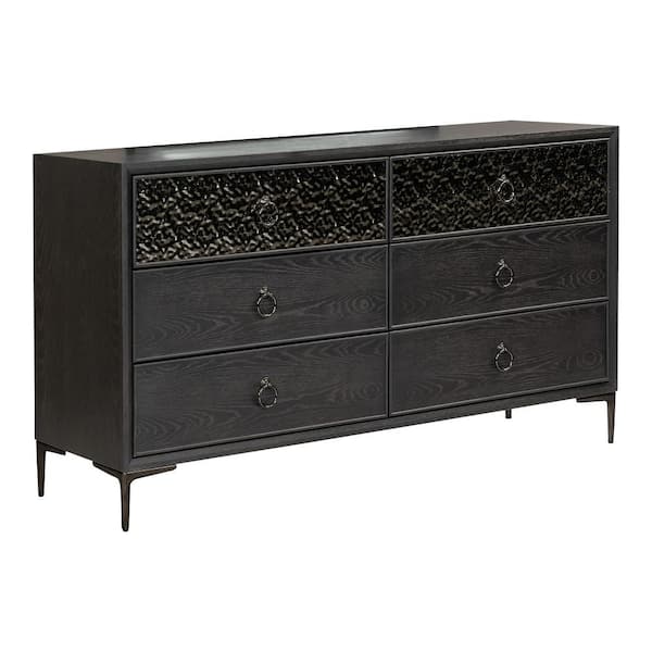 Furniture of America Jolt Espresso 6-Drawer 66 in. Dresser
