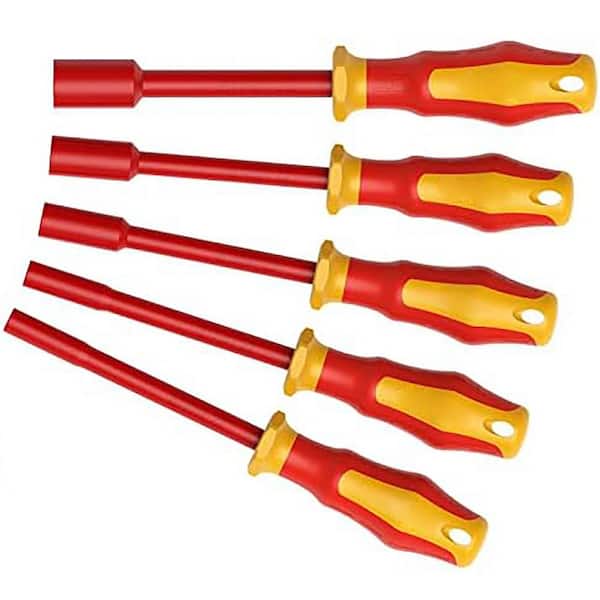 1000V Insulated Nut Driver Set VDE GS Certified Electrician Tools for Electric Vehicles 5 Piece Insulated Hand Tool Set
