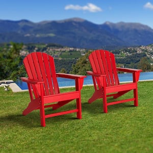 Red HDPE Plastic Adirondack Chairs (2-Pack)