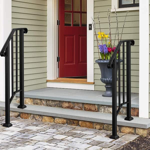 Transitional Handrail Stair Railing Fits 1-Step Iron Rail Kit