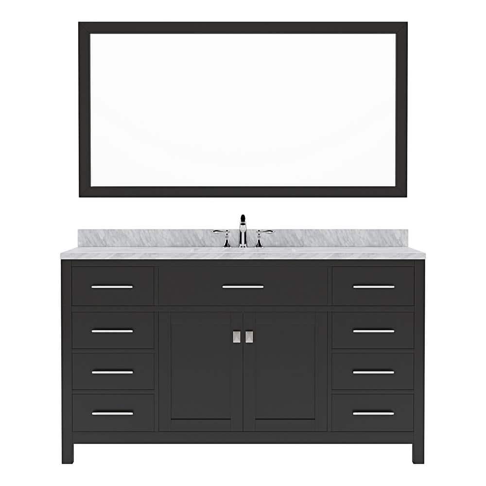 Virtu USA Caroline 60 in. W x 22 in. D x 35 in. H Bath Vanity in