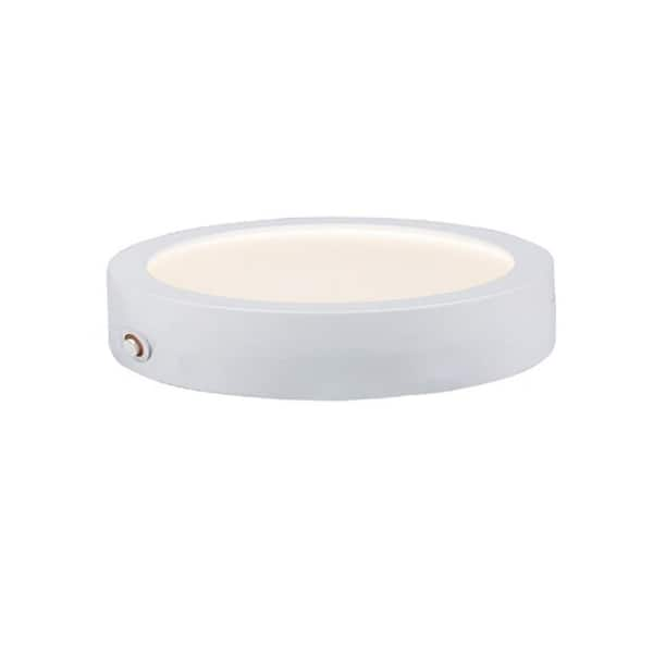 Wafer 7 in. RD LED Surface Flush Mount 3000K EM Backup