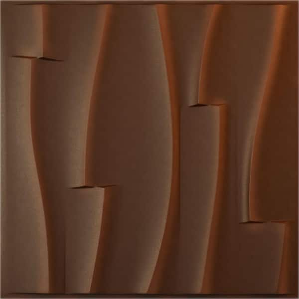 Ekena Millwork 19 5/8 in. x 19 5/8 in. Brick Wave EnduraWall Decorative 3D Wall Panel, Aged Metallic Rust (12-Pack for 32.04 Sq. Ft.)