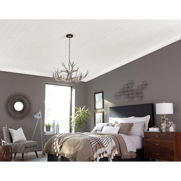 Armstrong CEILINGS WoodHaven 5 in. x 7 ft. Woven White Tongue and