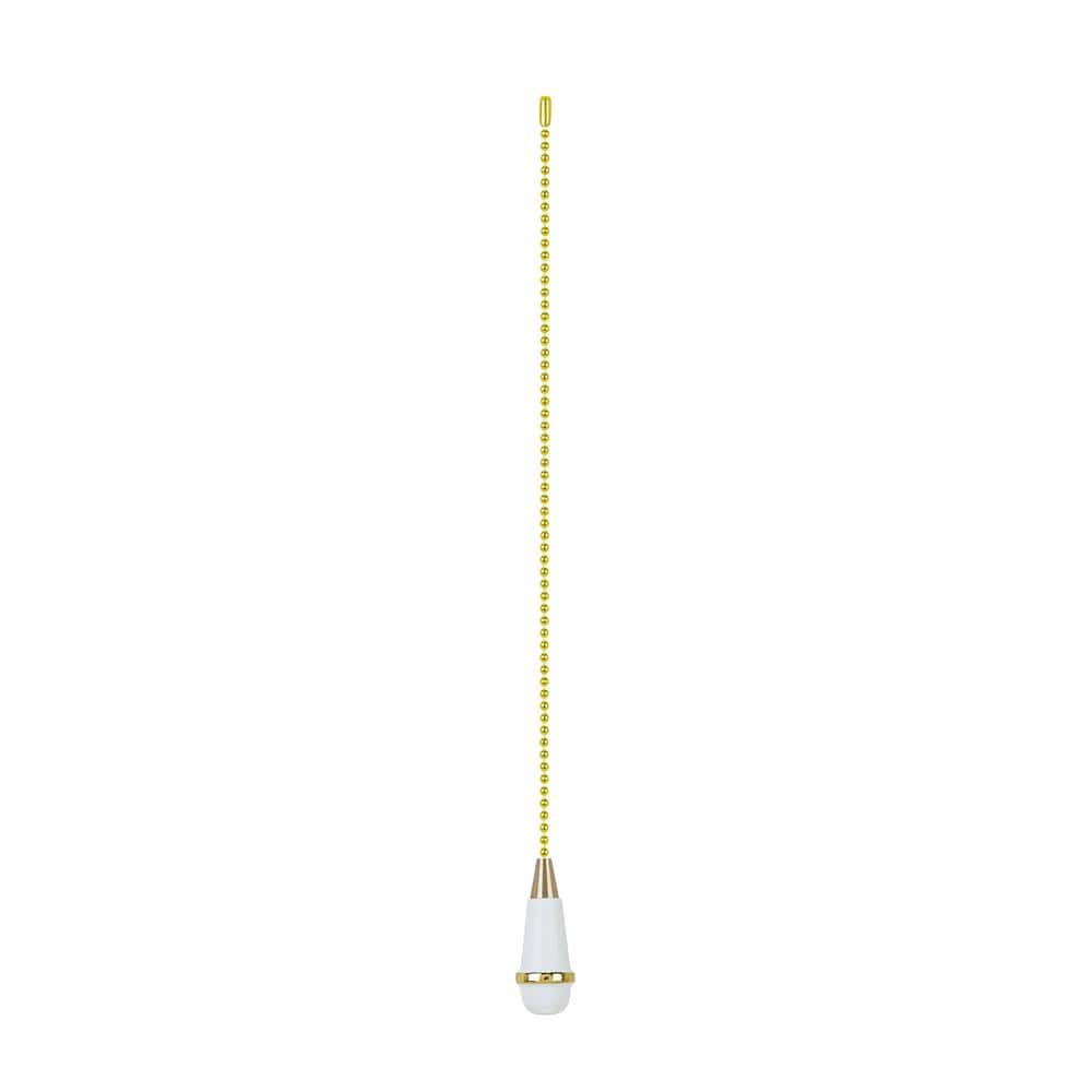 12 in. White Wooden Knob with Polished Brass Accents Pull Chain (1-Pack) price history on PriceWatchPro