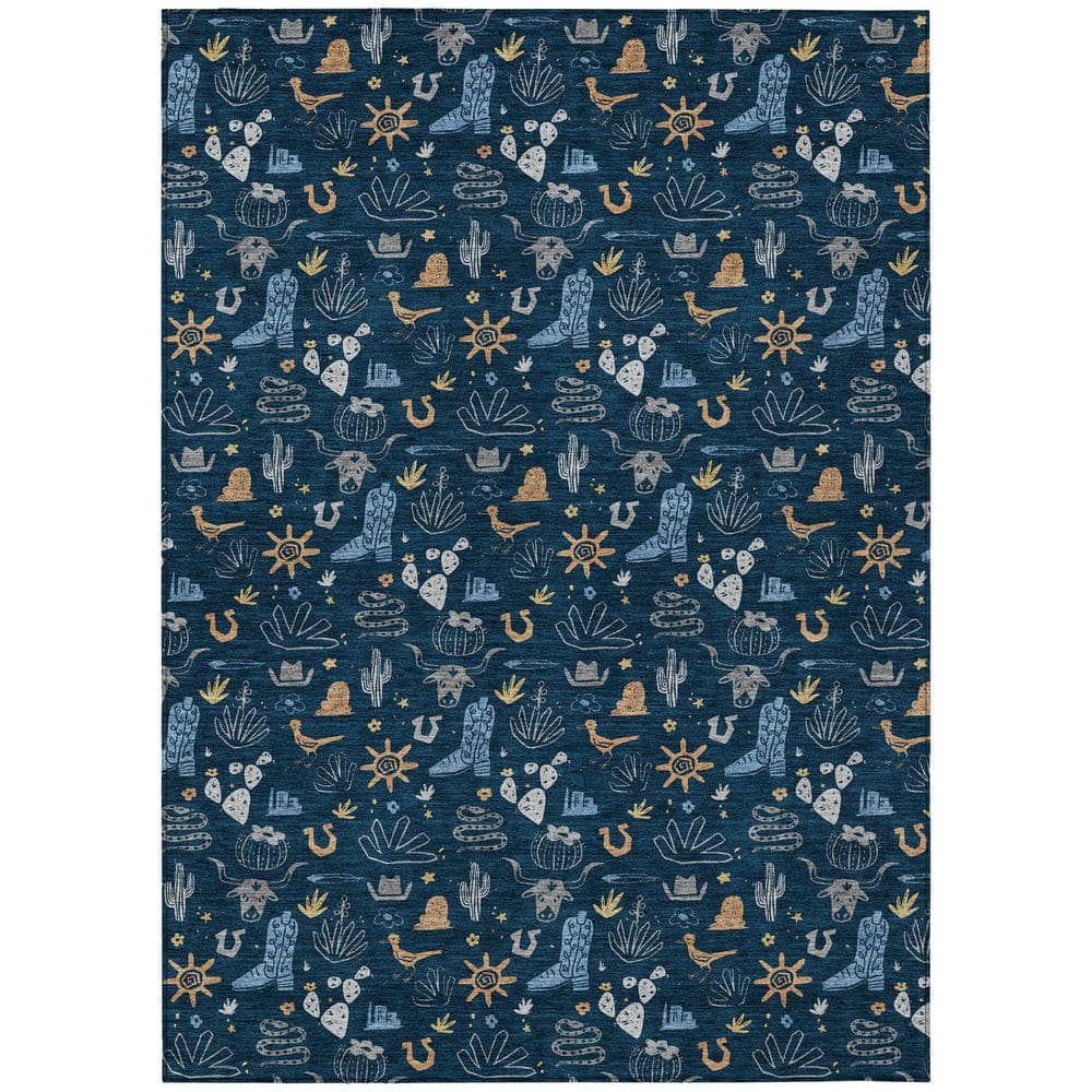 Chantille Machine Washable Indoor/Outdoor Abstract ACN2562 Navy 9 ft. x 12 ft. Area Rug price history on PriceWatchPro