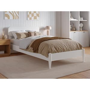 Florence White Solid Wood Frame Twin XL Low Profile Platform Bed