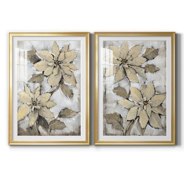 Wexford Home Poinsettia Study I by Wexford Homes 2-Pieces Framed Abstract Paper Art Print 22.5 in. x 30.5 in.