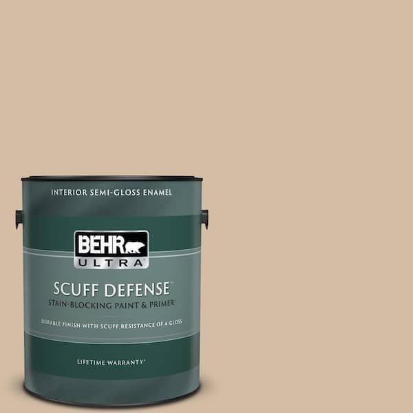 BEHR ULTRA 1 gal. Home Decorators Collection #HDC-MD-12 Tiramisu Cream Extra Durable Semi-Gloss Enamel Interior Paint & Primer