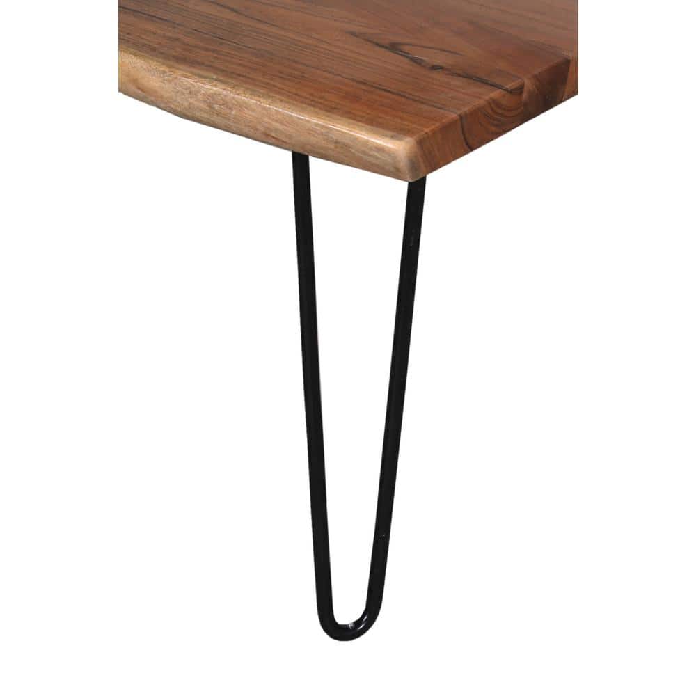 Acacia Wood & Metal Hairpin 51" Live Edge Coffee Table