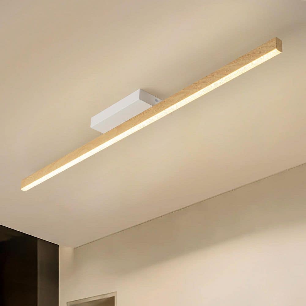 Victoria 39.3 in. 22-Watt Farmhouse Brown Linear Long Strip Dimmable Integrated LED Vanity Light/Flush Mount Light price history on PriceWatchPro