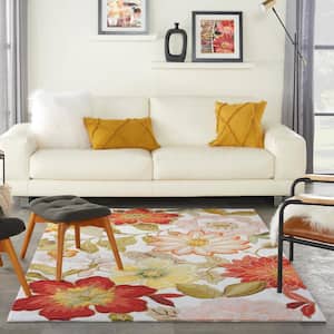 Spring Blossom Ivory 5 ft. x 8 ft. Floral Contemporary Area Rug