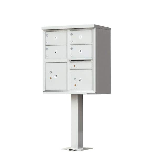 Florence 1570 Series 4-Large Mailboxes, 1-Outgoing Compartment, 2-Parcel Lockers, Vital Cluster Box Unit