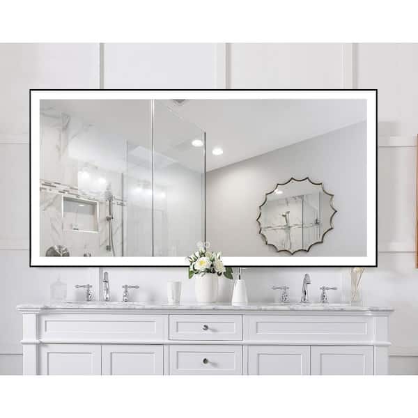 FORCLOVER 60 in. W x 28 in. H Rectangular Framed AntiFog Dimmable Wall